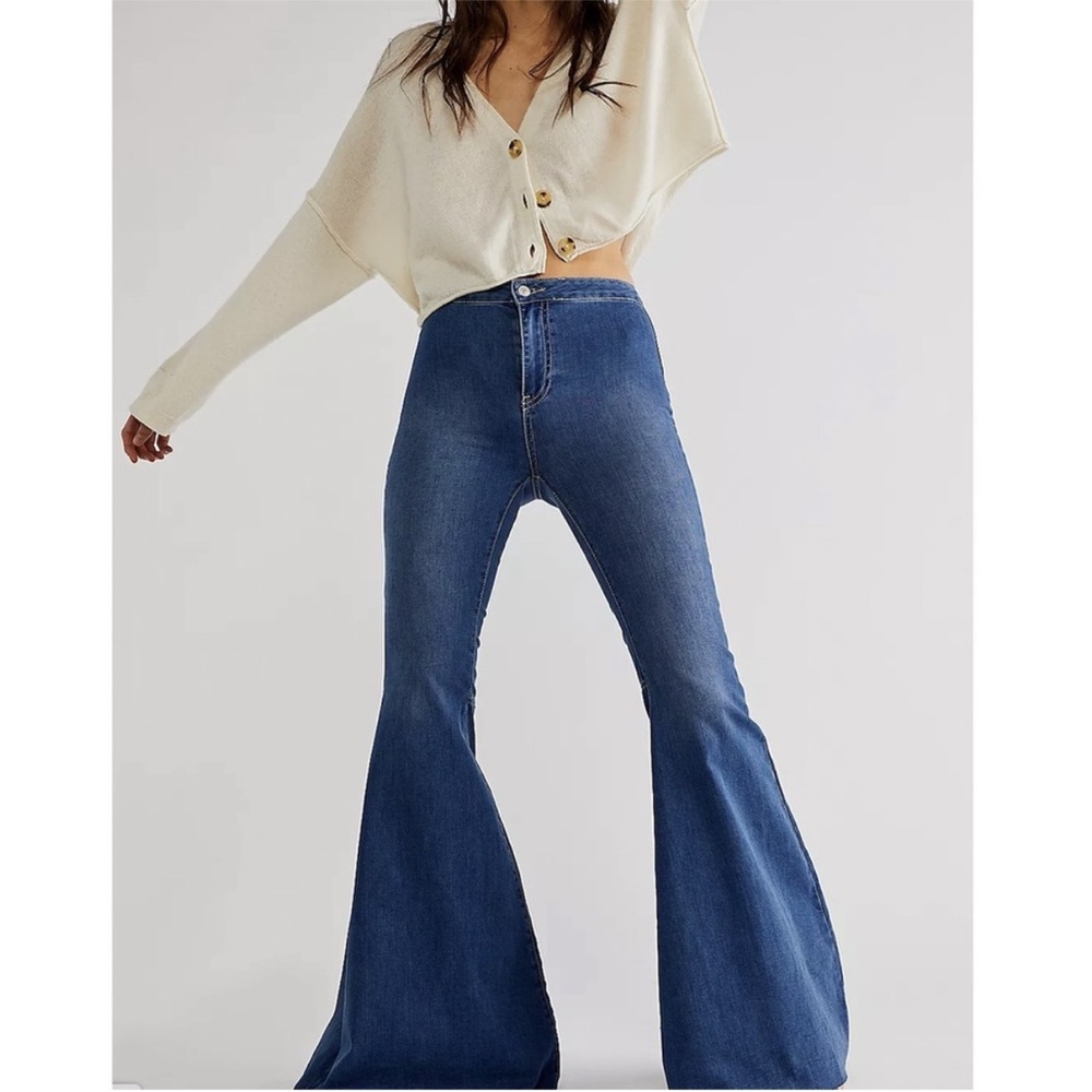 Free People Just Float On Flare High-Rise Jeans Size 28 - Picture 1 of 15